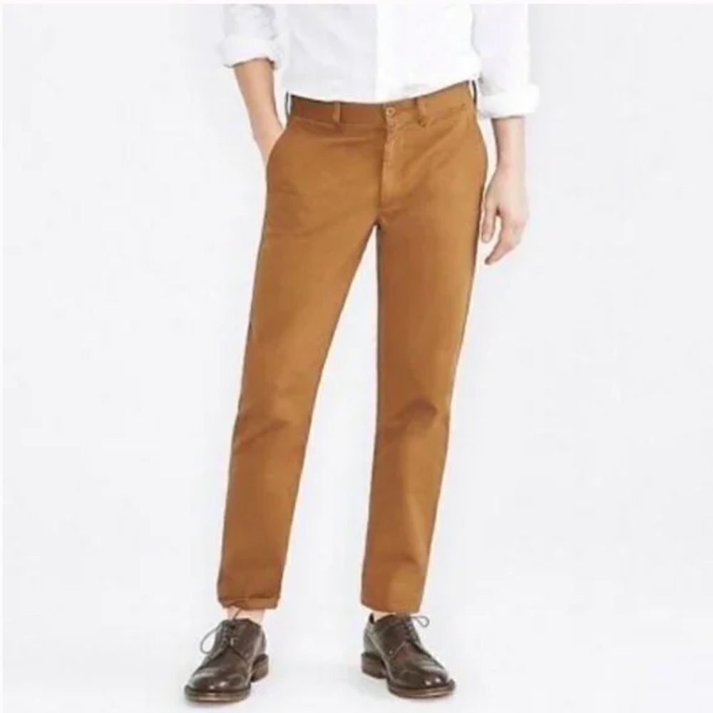 J. Crew Tan Khaki Broken in Chino The Sutton Men's Casual Dress Pants size 34